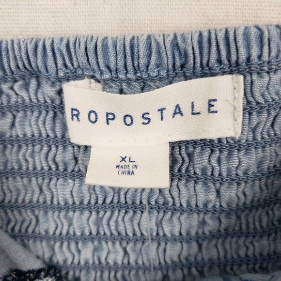 😍Aeropostale | Chambray Long Sleeve Peasant Top - Picture 5 of 6